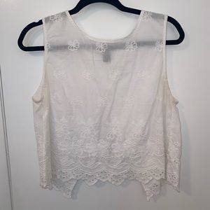 White linen embroidered top!
